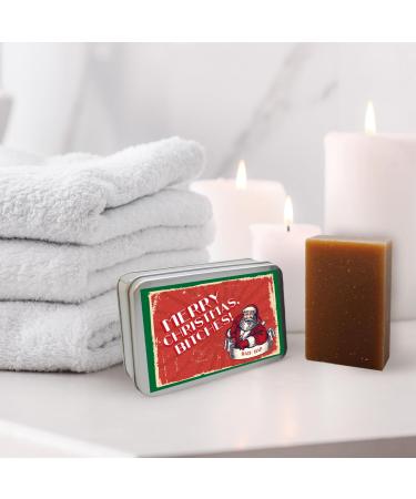 Gears Out Merry Christmas Btches Bath Bar - Funny Santa Soap | Novelty Chocolate Bath Soap for Women - Handcrafted in the USA - Buy Online on SooperMarket.com