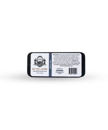 Mustache Wax | Promotes Clean & Well-Kept Mustache | Strong All-Day Hold | Made with Beeswax Jojoba Oil & Sea Minerals | The Hunt | 1oz