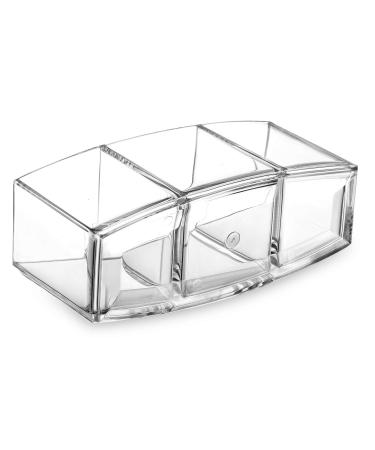 HBlife Clear Acrylic Makeup Brush Holder Organizer - 3 Slot Cosmetic Brushes Storage and Eyeliners Display Case for Vanity - Buy Online on SooperMarket.com