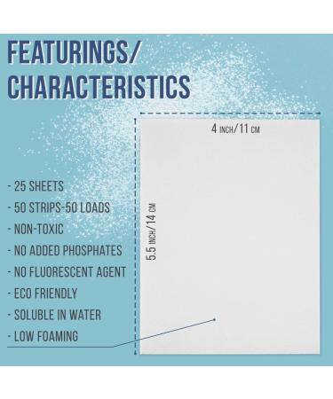 Eco-Friendly Laundry Detergent Sheets - 50 Strips | Plastic-Free Fresh Scent Travel Soap - Buy Online on SooperMarket.com