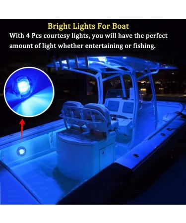 Boaton Boat LED Night Fishing & Courtesy Deck Lights Marine Interior & Yacht Lights for Pontoon, Bass Boat & Yacht (Blue) - Buy Online on SooperMarket.com