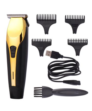 KALLORY Men's Electric Razors Electric for Men Mustache Hair Cordless Clipper Professional Cutter Haircut Grooming Kit Tools Rechargeable Beard Trimmer Cutting Golden Mens Electric Razors