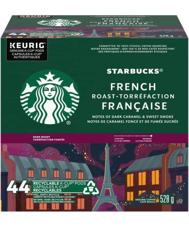 Starbucks French Roast Dark Roast Ground Coffee K-Cup Pods 44 ct Box & Pike Place Medium Roast K-Cups Single Serve Keurig Compatible Coffee Pods for Keurig Brewers - 24 Capsules - Buy Online on SooperMarket.com