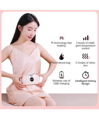 Menstruation Heating Pillows for Women - Electric Waist Massage Belt with 3 Vibration Temperatures & Mugwort Bag - At Home Relief - Buy Online on SooperMarket.com