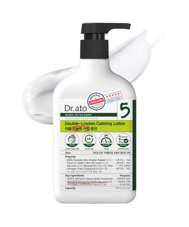 Medience DR.ATO Double-Linolen Calming Lotion 10.5 fl.oz. - pH5.5 Body and Face Baby  Infant  Kids Soothing Lotion with Double Gamma Linolenic Acid for Itchy and Dry Skin - Derma Tested  Paraben Free