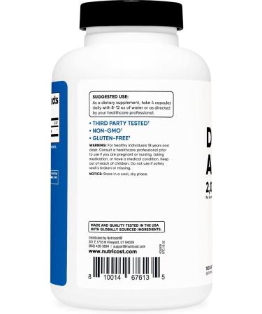 Abseits D-Aspartic Acid (DAA) Capsules - 2000mg Per Serving - 180 Capsules - Buy Online on SooperMarket.com