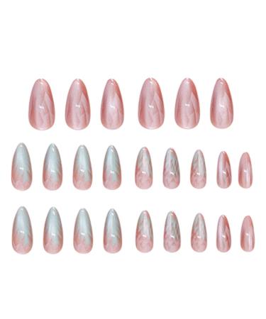 Artificial Nails | Medium False Nails Ombre - Cat Eye Almond Fake Press On Nails For Girl Salon 12 Sizes