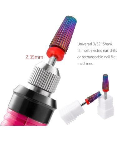 Gasea 2Pcs Naill Drill Bit Fine Grit Tapered Nail File Drill Bit 3/32" Shank Professional Fast Remove Acrylic Nails File Tool for Manicure Pedicure - Buy Online on SooperMarket.com