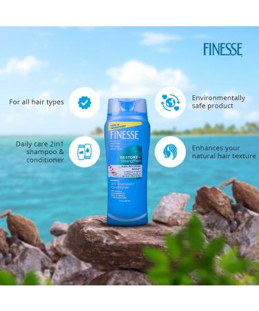 FINESSE 2 in 1 Texture Enhancing Shampoo & Unisex Conditioner - Self Adjusting 13 Ounce | Best for All Hair Types - International Shipping Available - Buy Online on SooperMarket.com