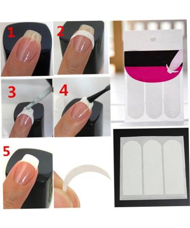 1Sheet French Nail Stickers Manicure Nail Art Stencils Nail Art Sticker 3-in-1 Guide Stickers Self-adhesive Sticker Tips For Manicure DIY Nail Art Tools - Buy Online on SooperMarket.com