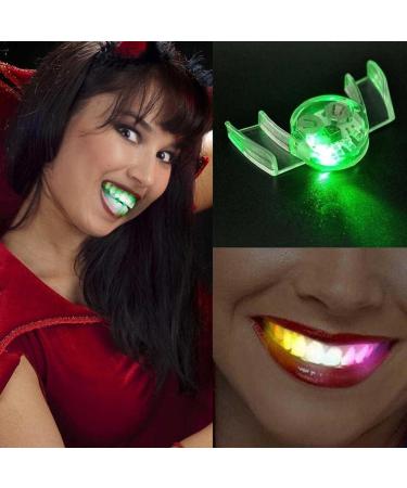 LED Flashing Light Up Teeth Glow in The Dark Mouth LED Party Favor Multicolored LED Light Up Gadget for Halloween (White) - Buy Online on SooperMarket.com
