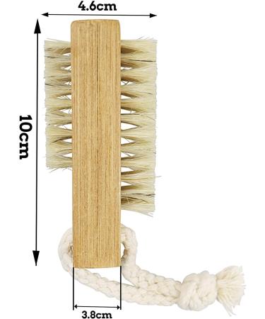Double Sided Wooden Nail Brush with Hanging Rope - Fingernail and Toenail Cleaning Brushes - Buy Online on SooperMarket.com