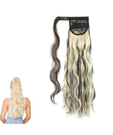 prinfantasy Ponytail Extension Long Wavy Wrap Around Ponytails Hair Extensions Natural Soft Synthetic Hairpieces for Women MW134 GBMW134 24 inch