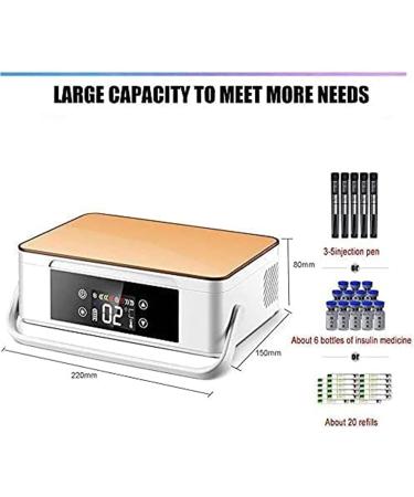Insulin Cooler Refrigerated Box Mini Drug Constant Temperature Refrigerator Drug Reefer 2-8 for Insulin Serum Eye Drops Storage Champagnegold-220V-Battery*1 Battery*1 Champagnegold - Buy Online on SooperMarket.com