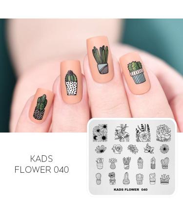 Nail Art Stamping Template - Cactus Flower Design | DIY Manicure Tool FL040 for Stunning Nail Designs | International Shipping - Buy Online on SooperMarket.com