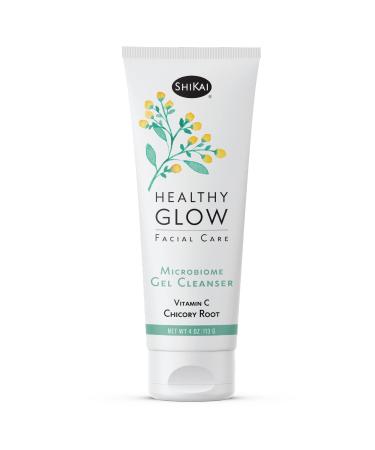 ShiKai Healthy Glow Microbiome Gel Face Cleanser (4oz) | Vitamin C for Even Skin Tone | Gentle for Daily Use | Nourish & Hydrate Dry Skin