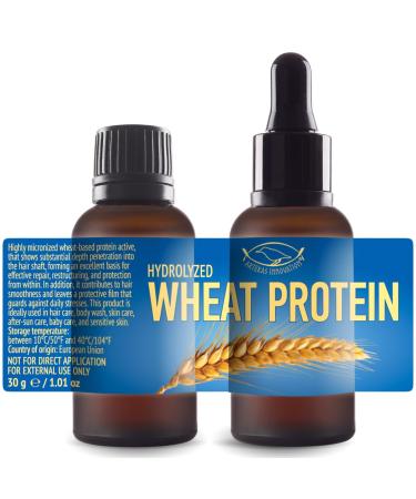 HYDROLYZED Wheat Protein - Liquid - 2 Ounce - for Homemade Hair Skin Body Wash Shampoos Conditioners - 2 vials of 1 Ounce Each - with Pipette and Screw Cap