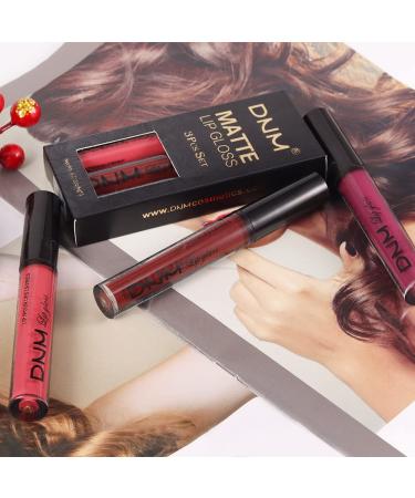 BERVEAL 3Pcs Red Matte Liquid Lipstick Set for Black Women - Long Lasting & Waterproof Lip Stain in Dark Red, Purple, Rose Pink - Matte Lipstick Gloss Packs - A-Set06 - Buy Online on SooperMarket.com