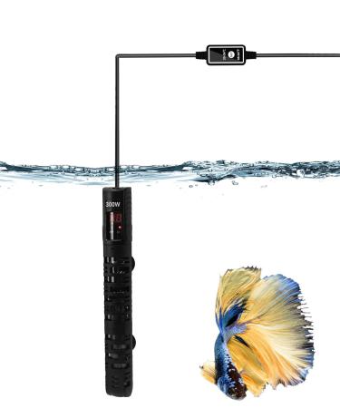 Podazz aquarium heating immersion heating for aquariums 50 W 100 W 300 W with protective cover and external temperature controller explosion-protected quartz glass heating for fish and turtles (100W 32cm)