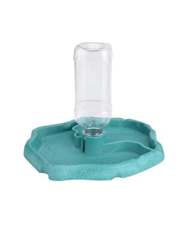 QIODAZOO Bowls for Reptiles Amphibians Tortoise Accessories 2 IN 1 Reptile Feeding Dish Automatic Dispenser Tortoise Water Dish Lake Blue