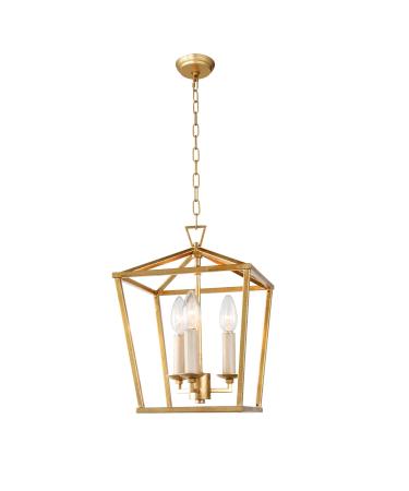 AA Warehousing 3-Light Lantern Chandelier in Gold Finish Model Number: LZ01-3GF