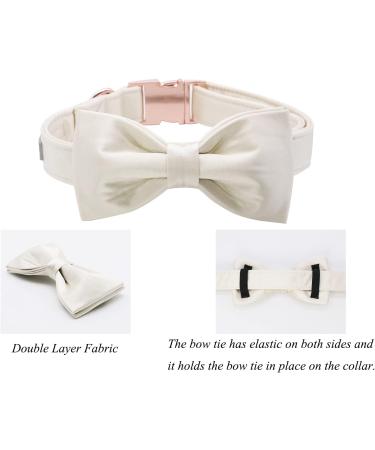 Lionet Paw's White Wedding Dog Collar - Comfortable Silk with Removable Fly for Puppies & Cats | XS (20-30cm) | International Shipping - Buy Online on SooperMarket.com