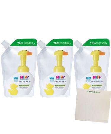 Hipp Babysanft Wash Foam Refill Pack of 3 (3x250ml pack) + usy Block