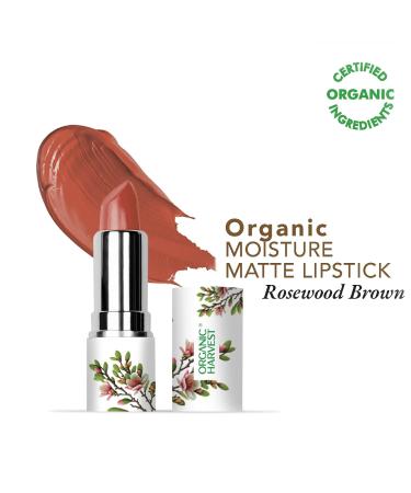 Moisture Matte Lipstick - Rosewood Brown | Long-Lasting Creamy Organic & Vegan | Hydrating Formula | Cruelty-Free | 4gm - Buy Online on SooperMarket.com