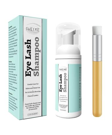 Eyelash Extension Shampoo & Brush Lash Eyelid Foam Cleanser Paraben & Sulfate Free 100% Safe for Natural Lashes Non-Irritating Perfect for Salon and Home Use 2 fl.oz 2.11 Fl Oz (Pack of 1)