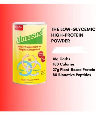Almased Plant-Based Meal Replacement Shake 17.6 oz - Non GMO, Gluten-Free (3 Pack) - Includes Ball - 4 Piece Set - Buy Online on SooperMarket.com