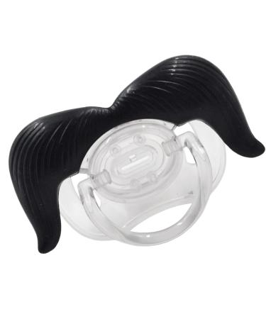 Woys Baby Schnuller - portable cute pacifier in food quality with fun beard |Small bare pacifier teeth binky gift pacifier for boys and girls black B: Langer Bart