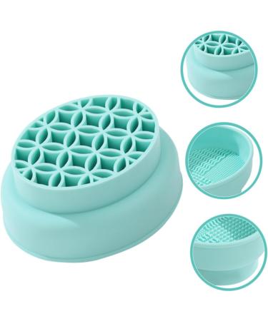 Mikinona Makeup Brush Cleaner Bowl Cleaner Bowl for Makeup Tools Brush Cleaning Pad Makeup Brush Storage Stand Silicone Cleaning Bowl Foldable Brush Make up Powder Puff Silica Gel - Buy Online on SooperMarket.com
