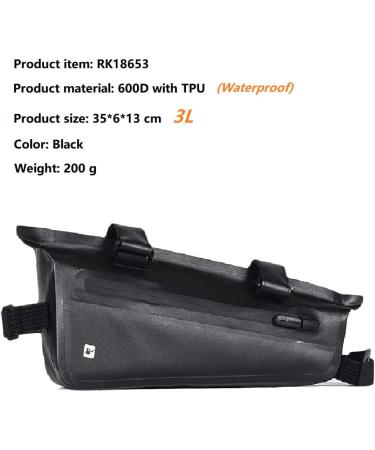 Rhinowalk Waterproof Bike Frame Triangle Bag - Professional Cycling Accessories - 11.8 x 2.4 x 5.1 inches - Buy Online on SooperMarket.com