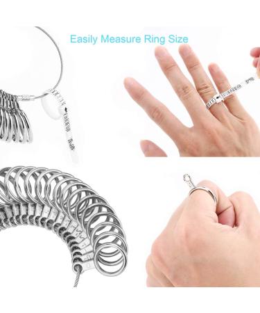 Ring Sizer Measuring Tool Set - 27 PCS Premium Ring Measurement Kit | US Ring Size 0-13 with Half Size | Includes 1 PCS Finger Ring Sizing Measure Gauge by UUBAAR - Buy Online on SooperMarket.com