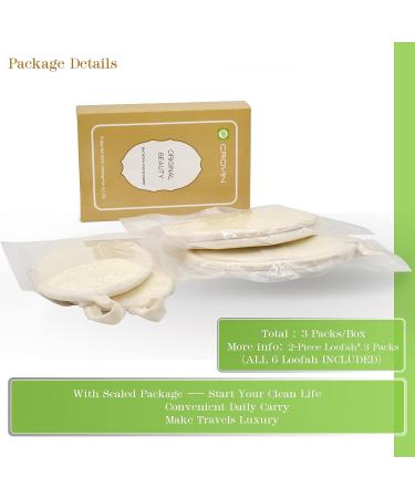 Crovin Loofah Pads - 100% Natural Exfoliating Body Scrubber for Men and Women - 6 Count SPA Gift Set for Bath Shower - Buy Online on SooperMarket.com