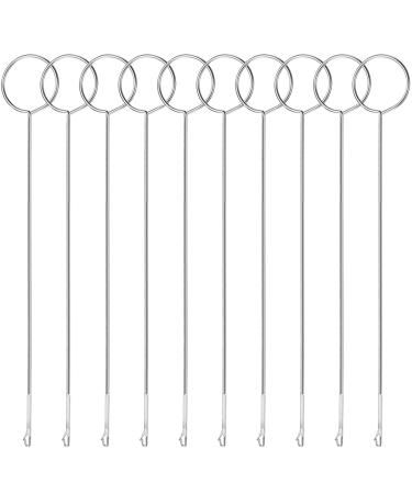 Arcemain 10 Pcs Sewing Loop Turner Hook, Stainless Steel Loop Turner Long Loop Turner Tool with Latch for Fabric Tube Straps Belts Strips DIY Accessories, Silver
