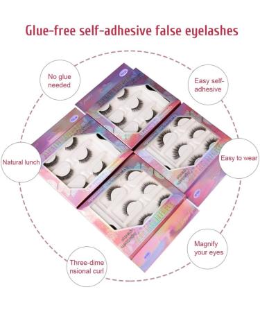 Cacacook Self-Adhesive Eyelashes - Reusable 3D Fluffy False Lashes | Glue-Free Natural Waterproof Long Eyelashes for Stunning Makeup - Buy Online on SooperMarket.com