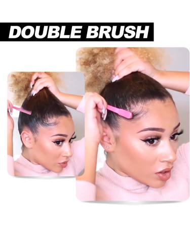 Qufiiry 3 Pcs Slick Back Hair Brush Set - Women's Teasing & Edges Brush for Salon Slicking - Pink - Buy Online on SooperMarket.com