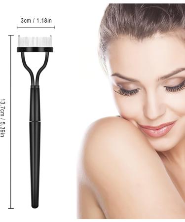 Eyelash Brush Eyelash Comb Eyebrow Brush Eyelash Separator Mascara Applicator Eyelash Definer with Comb Cover Designed Cosmetic Brushes Tool/51 Black - Buy Online on SooperMarket.com