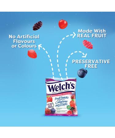 Welch's Fruit Snacks Mixed Fruit & Berries 'N Cherries Bulk Pack Gluten Free Individual Single Serve Bags 22g (Pack of 72) - Buy Online on SooperMarket.com