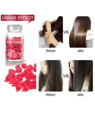 Hair Vitamin Serum Capsule - 30 Capsules (Red) | Vitamin Enriched Hair Growth Oil for Deep Condition and Repair of Dry or Damaged Hair - Buy Online on SooperMarket.com