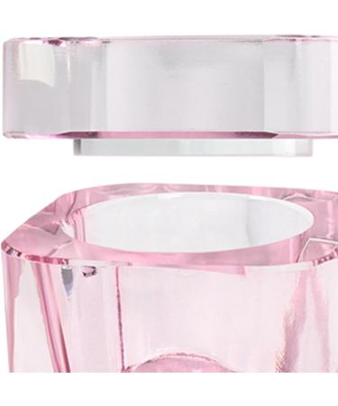 Folpus Nail Art Glass Dish with Lid Bowl Cup Holder Nail Art Tools Pink - Buy Online on SooperMarket.com
