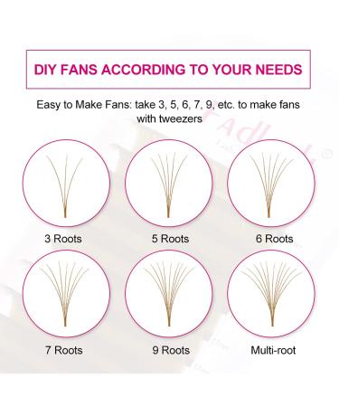 0.07 D Curl Volume Lash Extensions | Easy Fan Mixed Tray 15-20mm | Brown Blond Supplies - Buy Online on SooperMarket.com