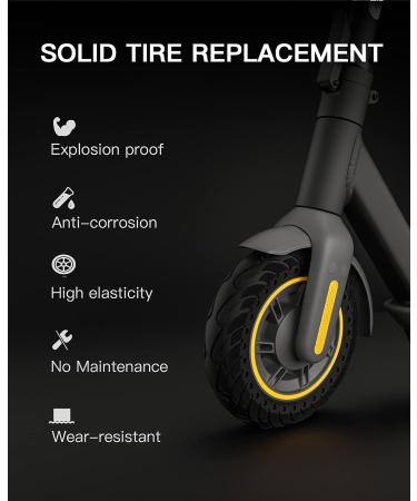 10 Inch Solid Rubber Tire for Ninebot Segway MAX G30 G30P G30LP Kickscooter - 2PCS Replacement Tires with Dual Shock Absorption, Honeycomb, Explosion-Proof - Front/Rear Tyre Accessories - Buy Online on SooperMarket.com