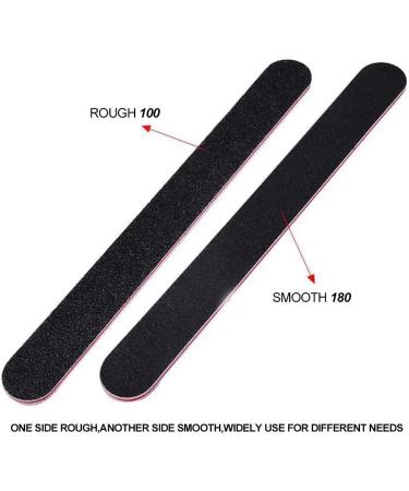 10PCS Professional Nail File Set - Double Sided Emery Board (100/180 Grit) for Acrylic False Nails - Home and Salon Use - Buy Online on SooperMarket.com