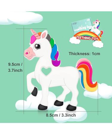 HAOBAOBEI Infant Unicorn Teether Toy - Natural Organic Silicone Teething Toy for Infants and Toddlers - Freezer Safe - White (1 Pack) - Buy Online on SooperMarket.com