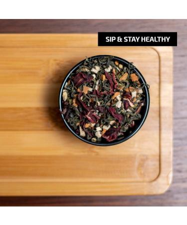 Udyan Tea Hibiscus Spice Green Tea - 100 g (40 Cups) | Supports Heart Health Regulates Blood Pressure Boosts Energy | Stress Relief and Relaxation Blend - Buy Online on SooperMarket.com