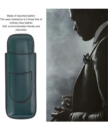 2 Finger Cigar Travel Case Handmade 2 Finger Cigar Holder Durable Portable Waterproof for Business for Party (Green) Green yellow - Buy Online on SooperMarket.com