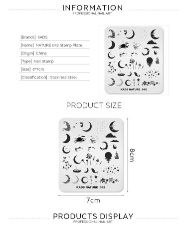 KADS Nail Stencil - Moonfish Image Nail Art Stamping Plate for DIY Manicure | Natural Nail Tool (NA042) - Buy Online on SooperMarket.com