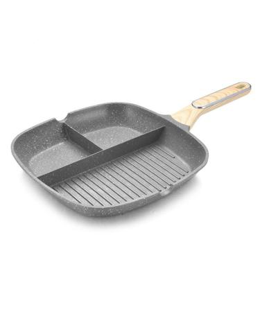 DELURA Saucepan Multi-Purpose Durable Frying Pan 3-in-1 Steak Breakfast Skillets Omelet Saucepan Cooking Pot Kitchen Cookware Utensils Wok (Color : B)